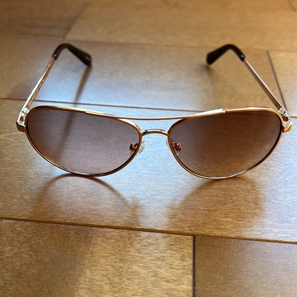 NWT Kate Spade Emmaline Rose Gold Aviators - Picture 2 of 5